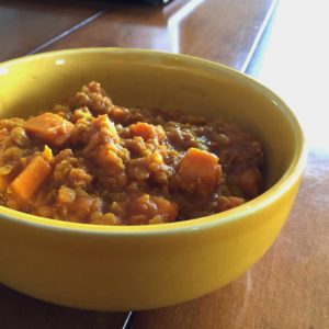 Hearty Red Lentil Dal Recipe with Yams